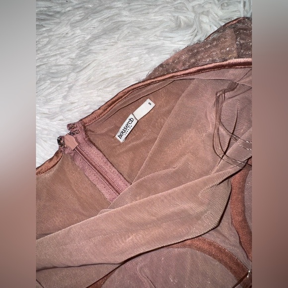 NWOT HOUSE OF CB 'Bonita' Cafe Au Lait brown Sequin Maxi Dress sz S - Picture 6 of 10